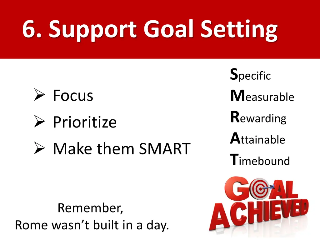 6 support goal setting