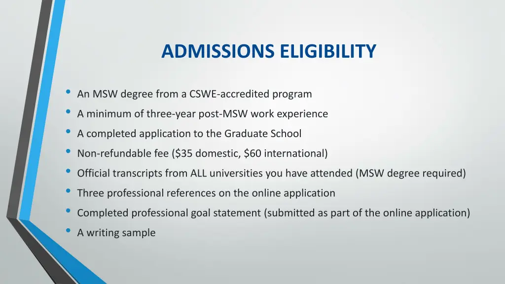 admissions eligibility