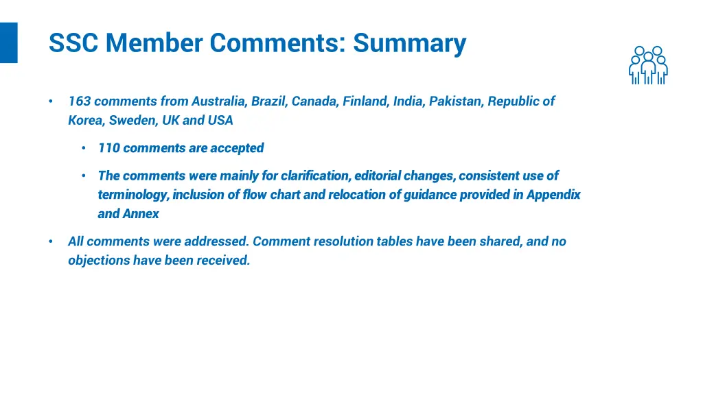 ssc member comments summary