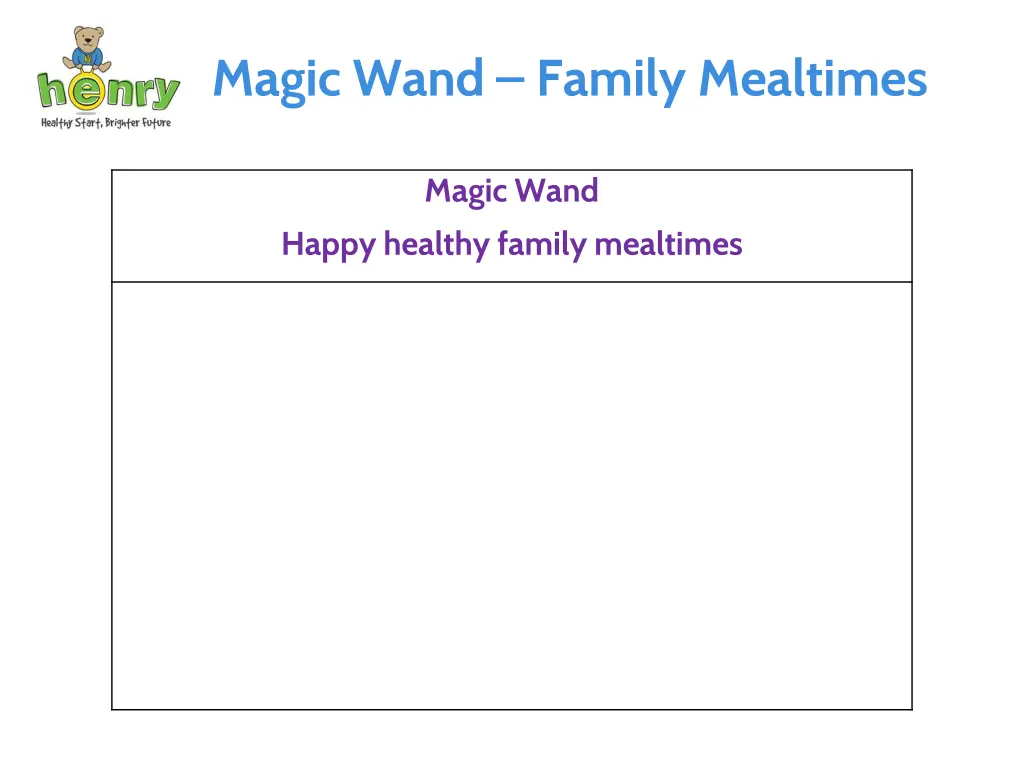 magic wand family mealtimes
