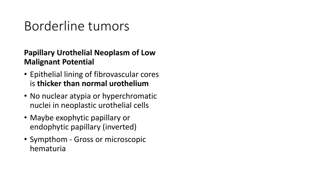 borderline tumors
