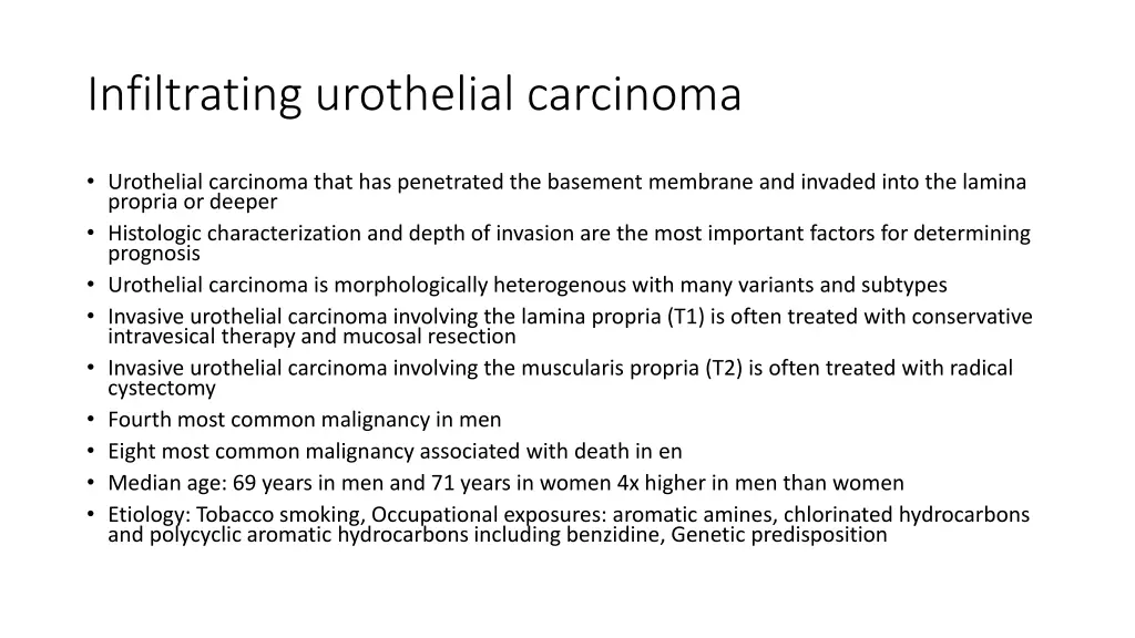 infiltrating urothelial carcinoma