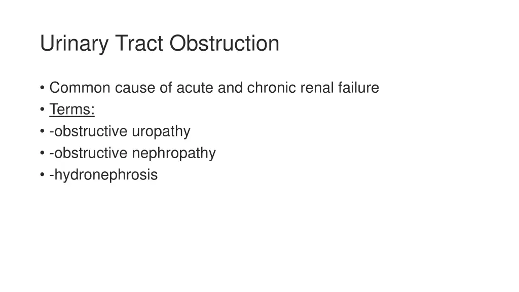 urinary tract obstruction