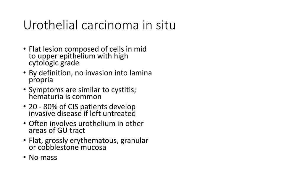 urothelial carcinoma in situ