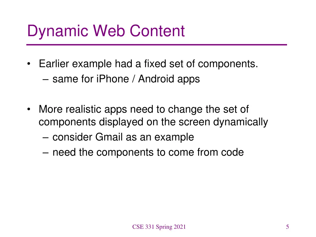 dynamic web content