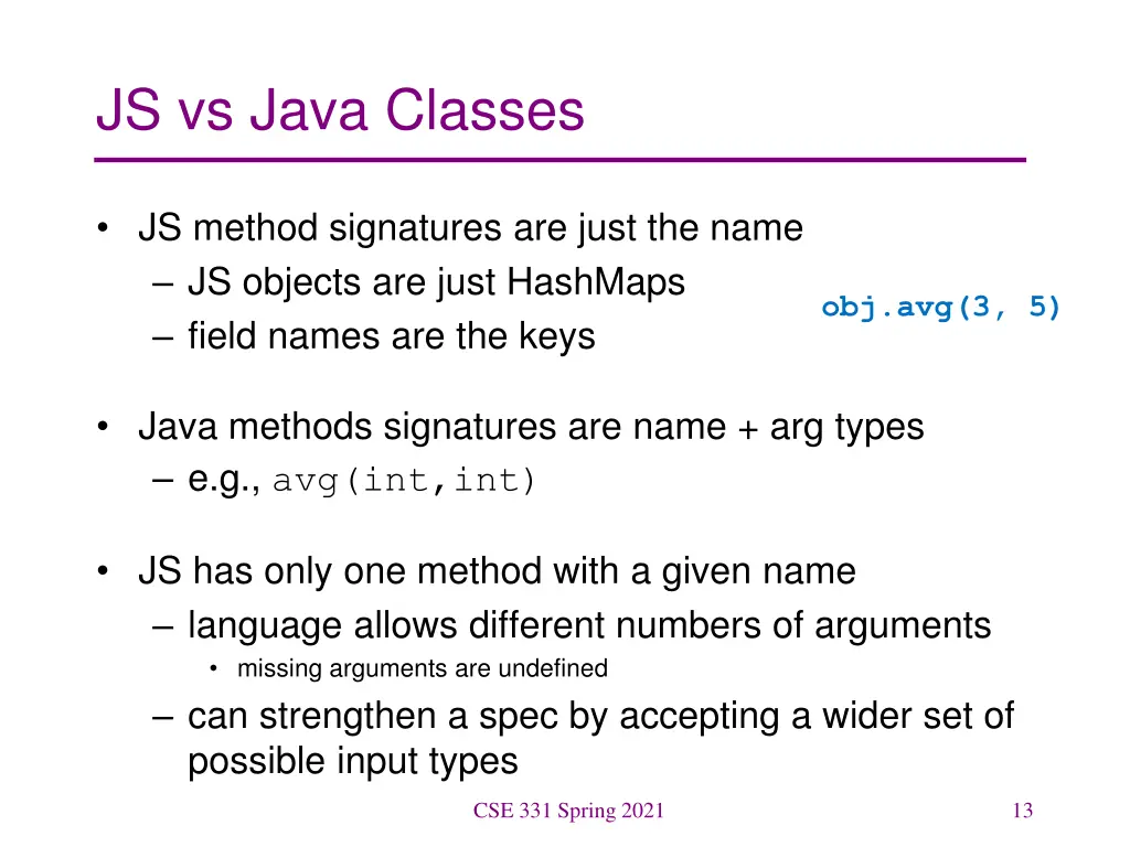 js vs java classes
