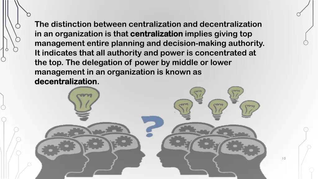 the distinction between centralization