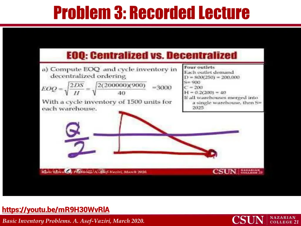 problem 3 recorded lecture