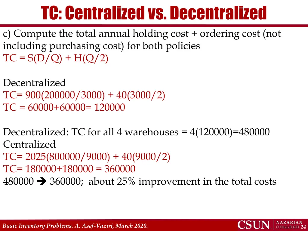tc centralized vs decentralized
