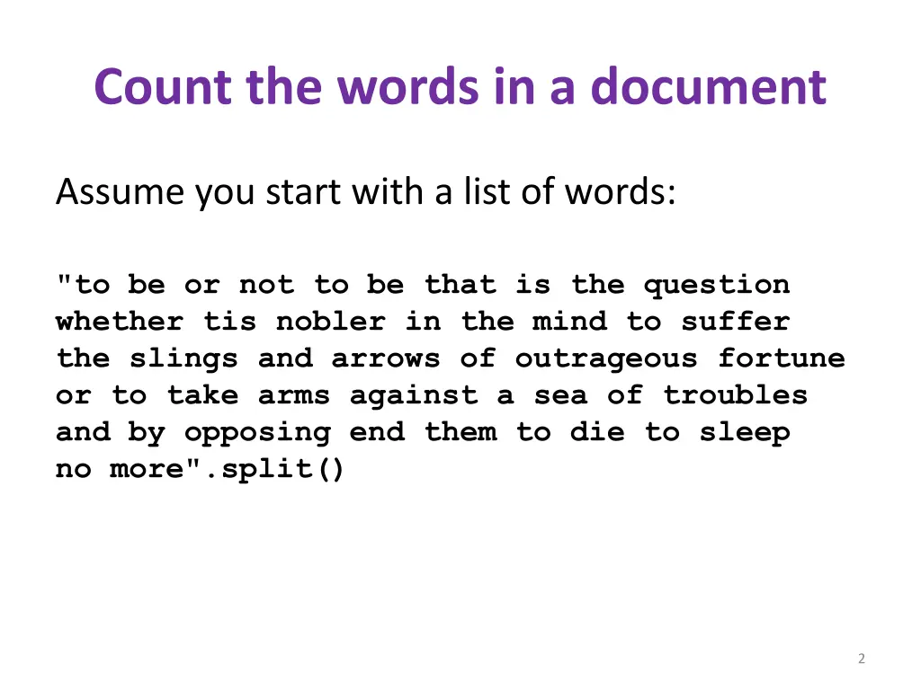 count the words in a document