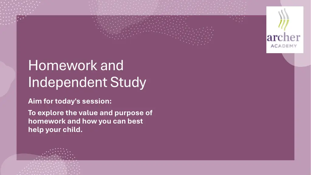 homework and independent study