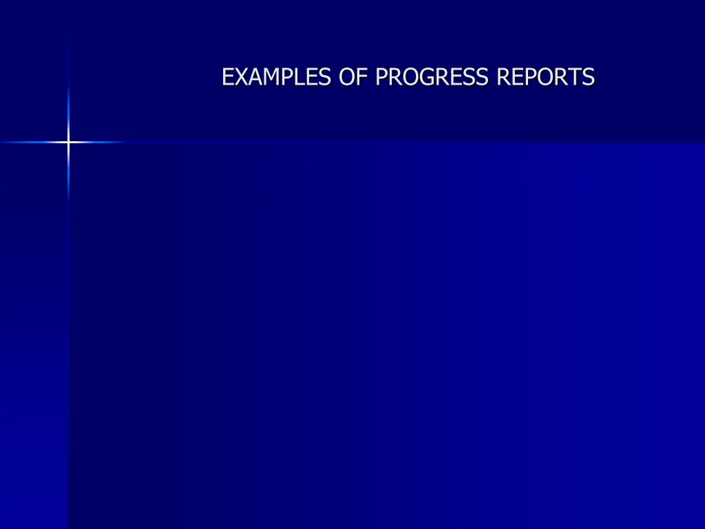 examples of progress reports
