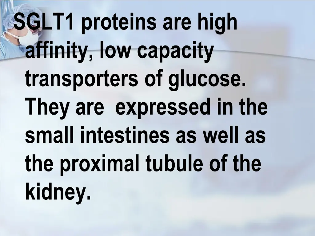 sglt1 proteins are high affinity low capacity