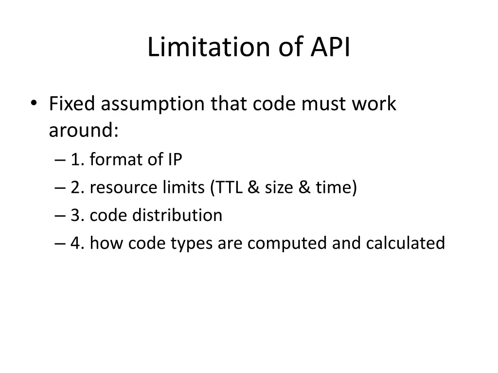 limitation of api