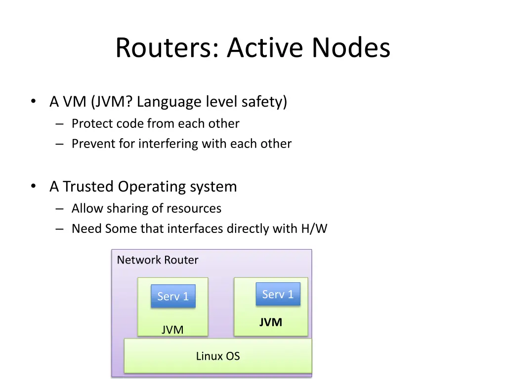 routers active nodes
