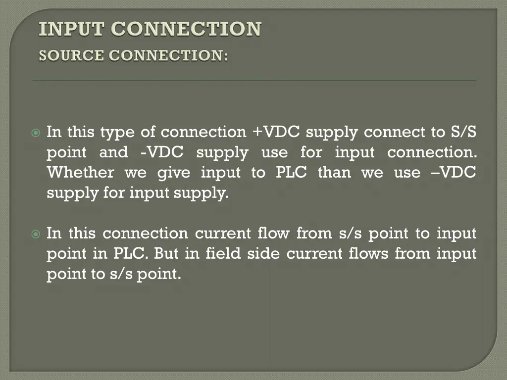 in this type of connection vdc supply connect