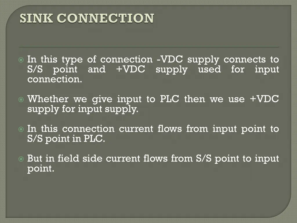 in this type of connection vdc supply connects