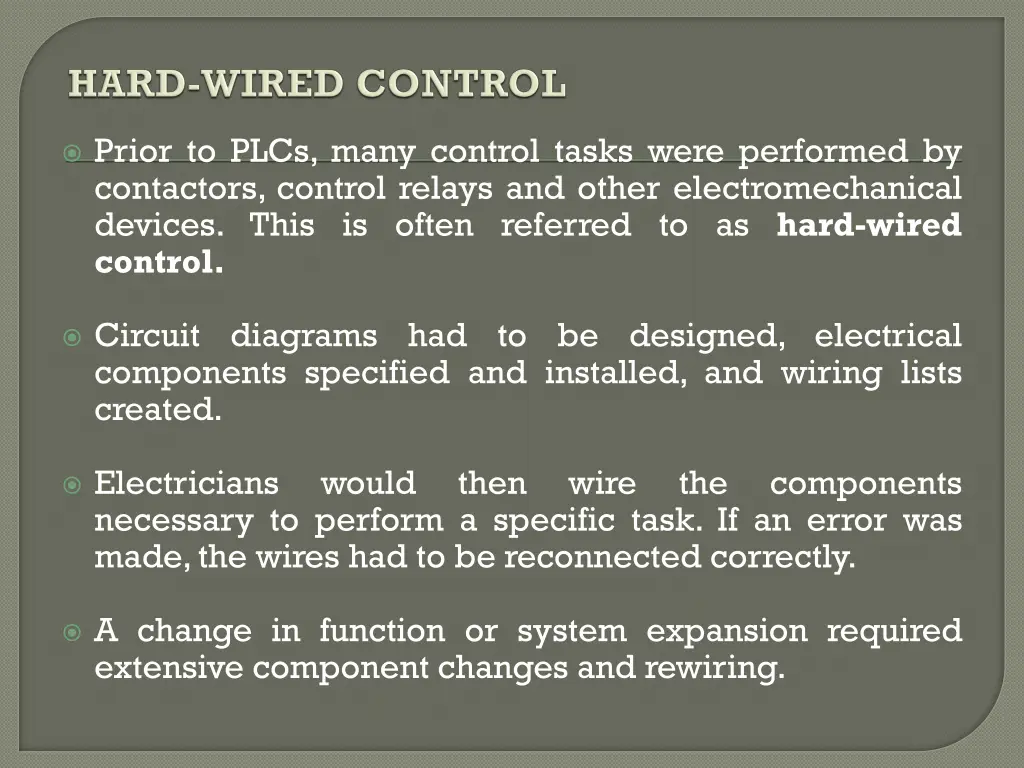 prior to plcs many control tasks were performed