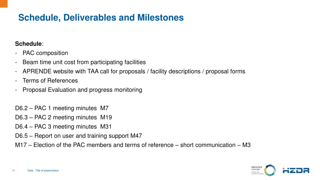 schedule deliverables and milestones