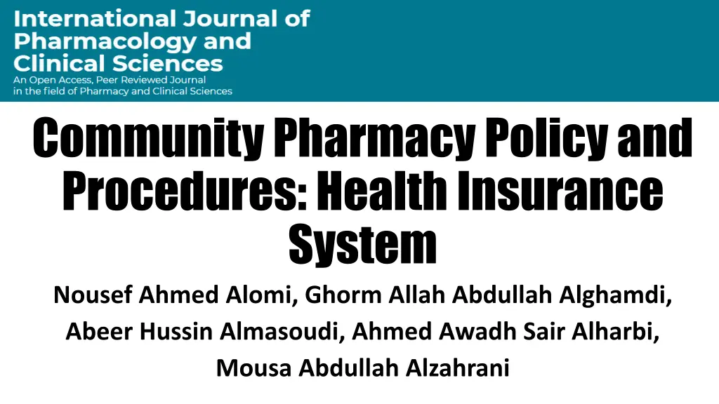 community pharmacy policy and procedures health