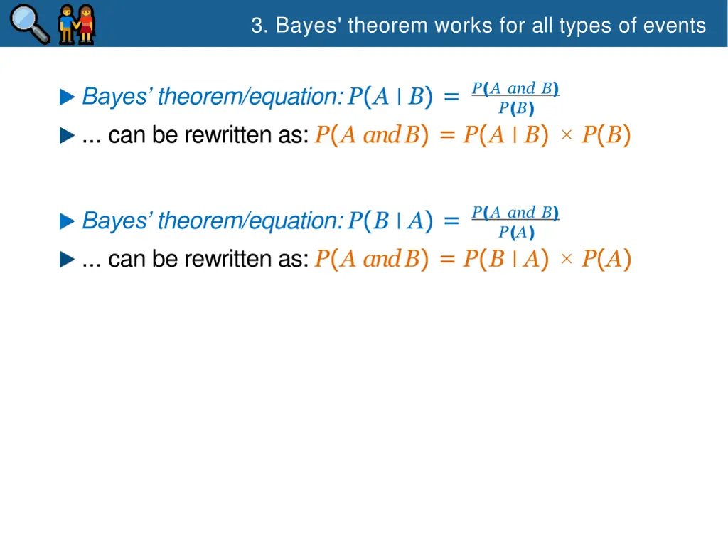 3 bayes theorem works for all types of events 2