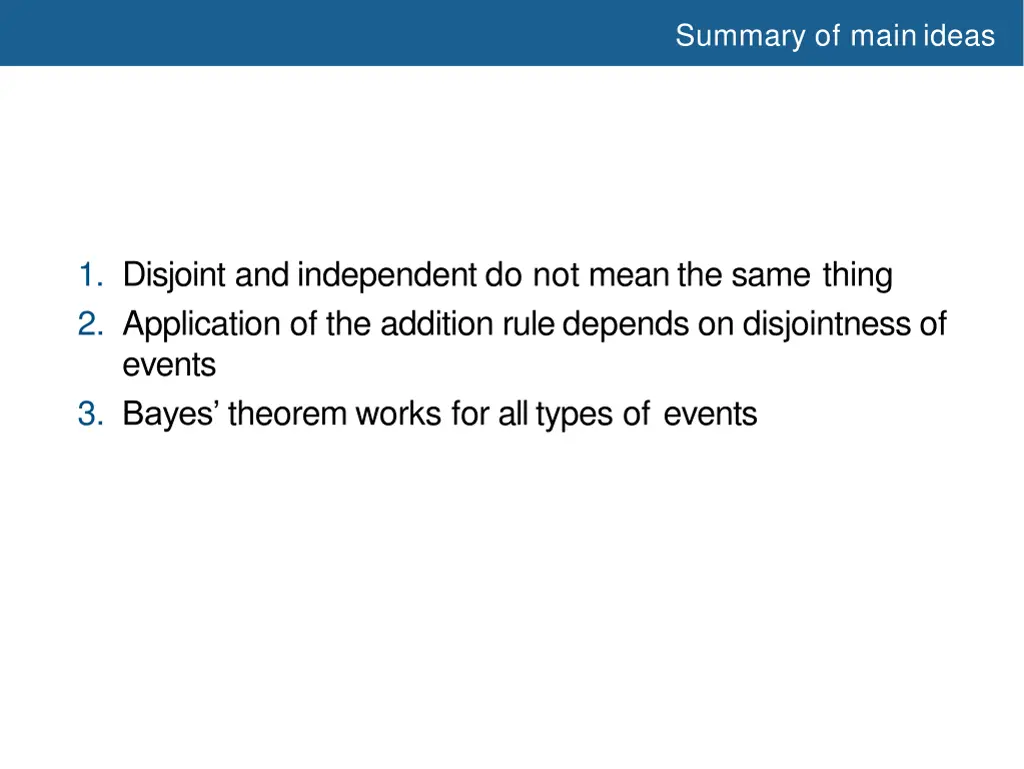 summary of mainideas