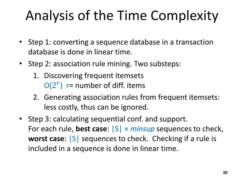 analysis of the time complexity