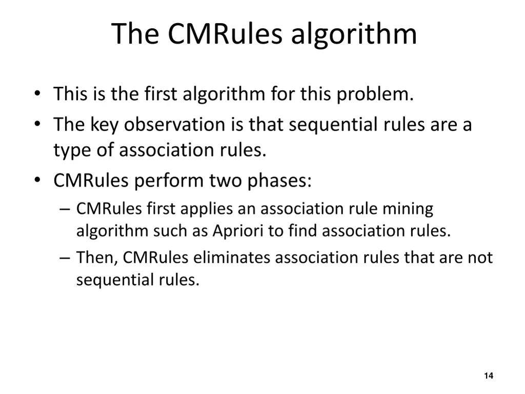 the cmrules algorithm 1