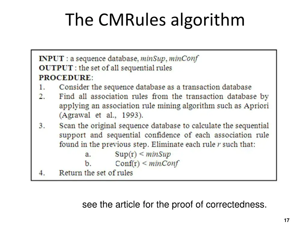 the cmrules algorithm 2