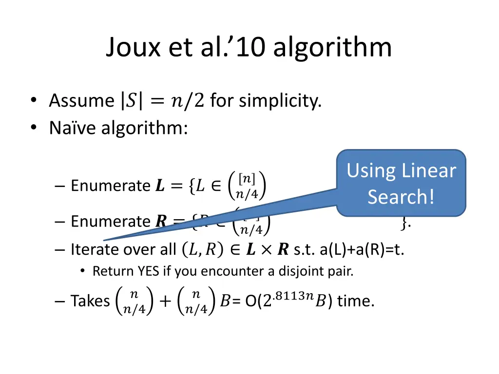 joux et al 10 algorithm