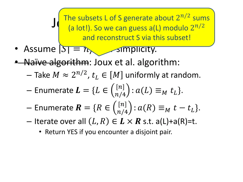 the subsets l of s generate about 2 2 sums 3