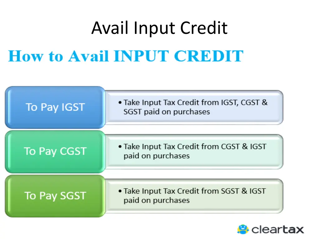 avail input credit