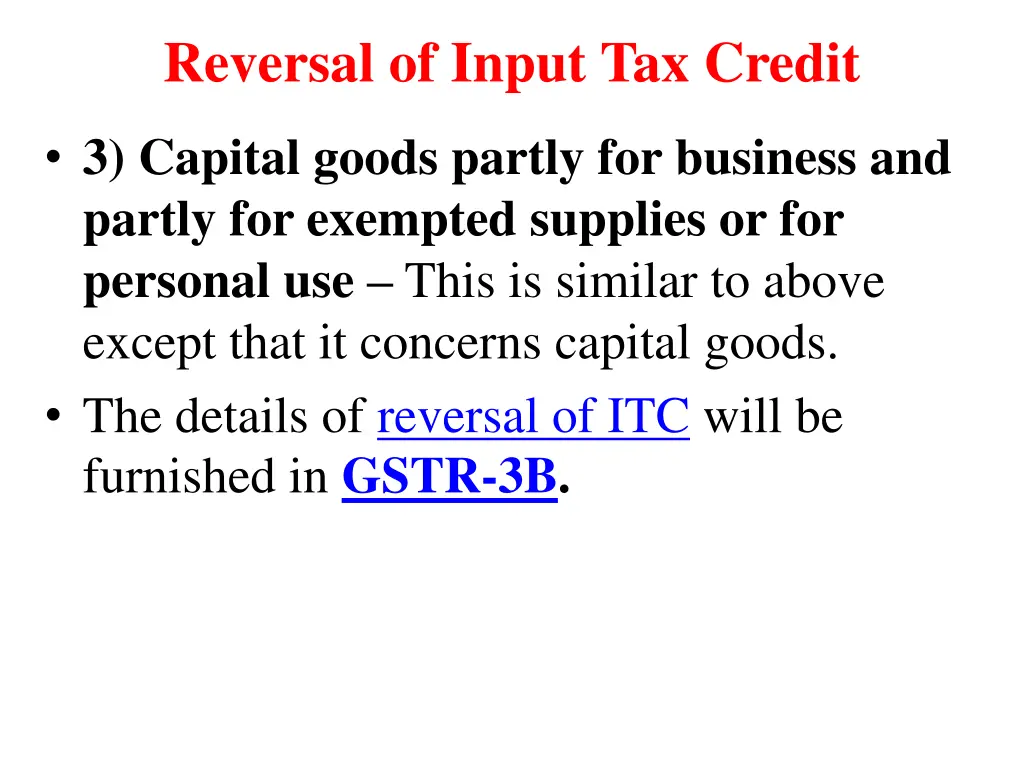 reversal of input tax credit 1