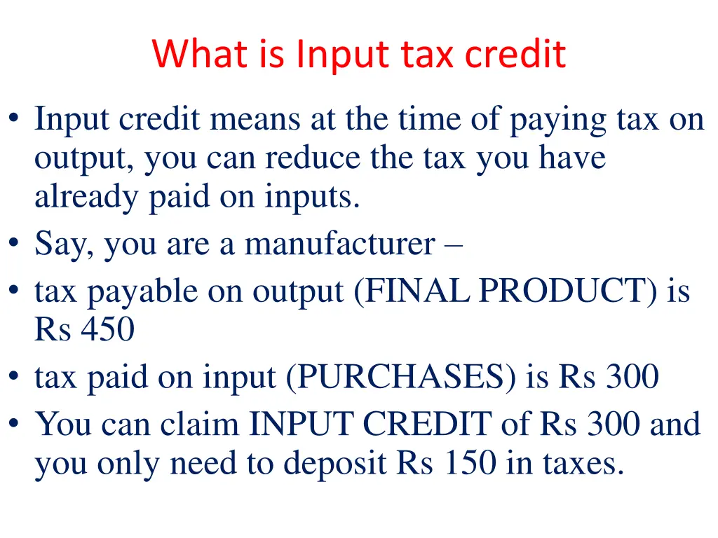 what is input tax credit