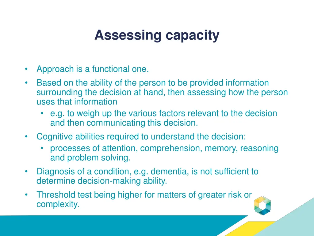 assessing capacity