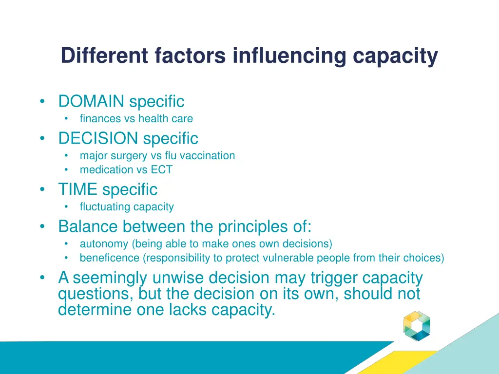 different factors influencing capacity