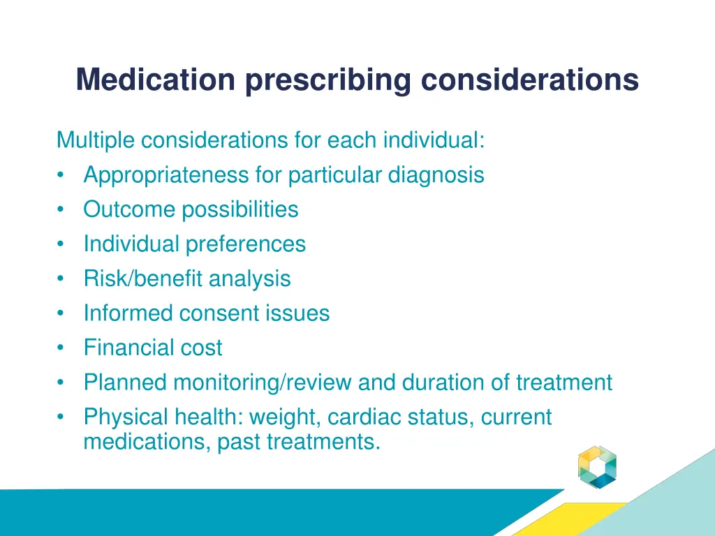 medication prescribing considerations