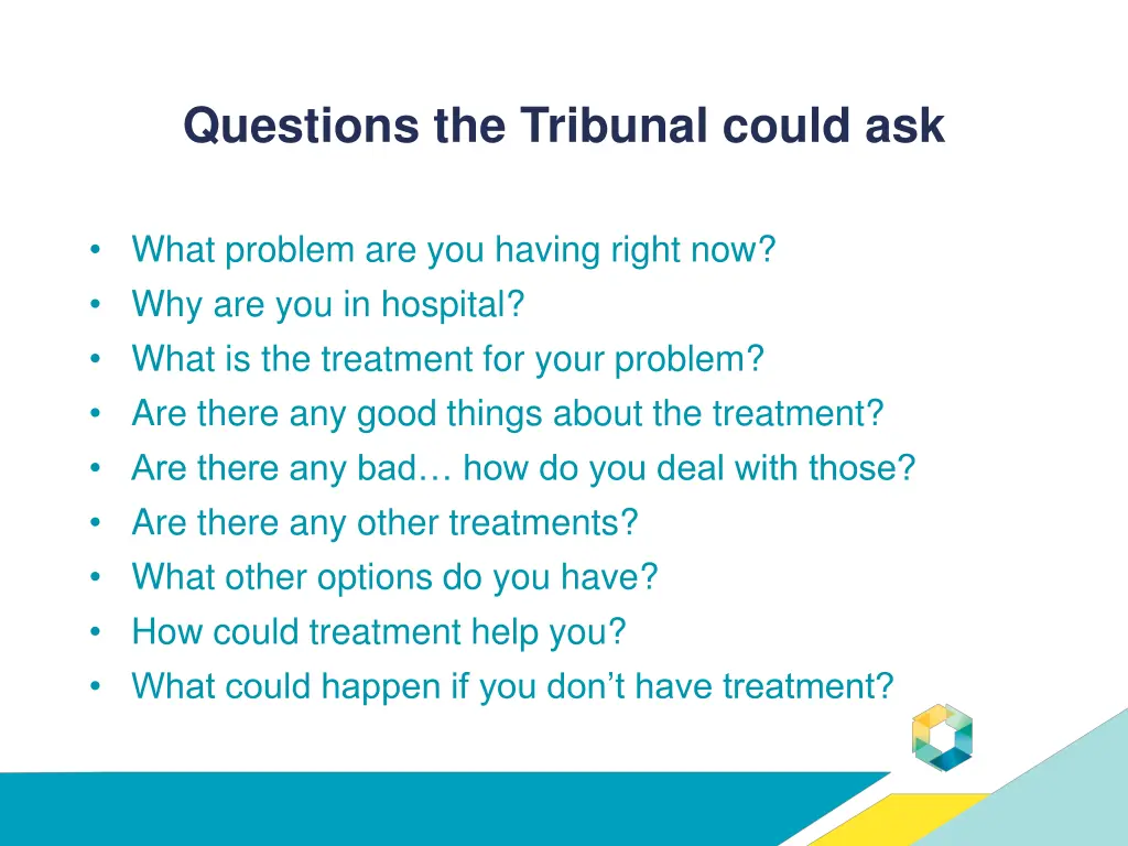 questions the tribunal could ask