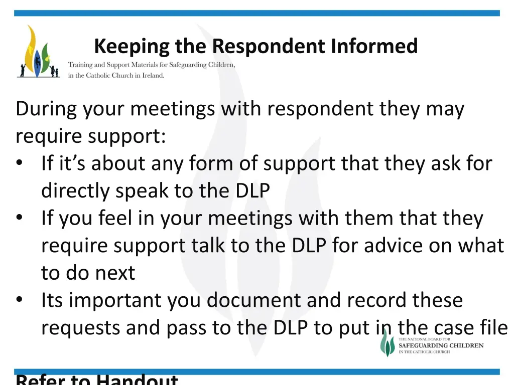 keeping the respondent informed 2