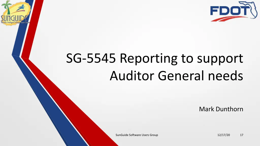 sg 5545 reporting to support auditor general needs