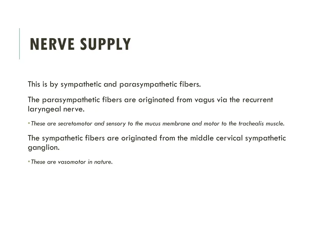 nerve supply