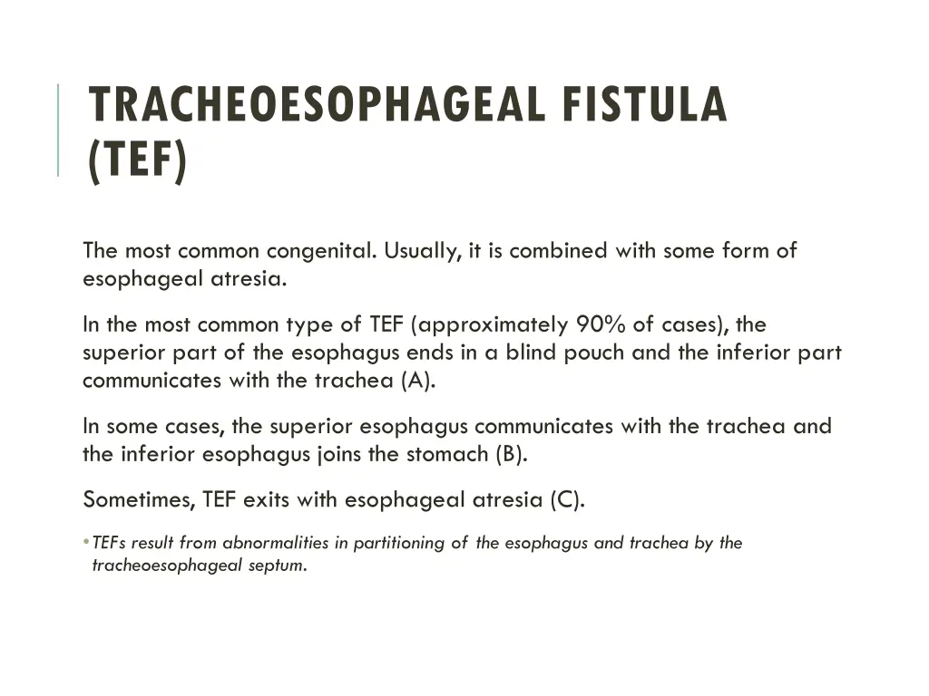 tracheoesophageal fistula tef