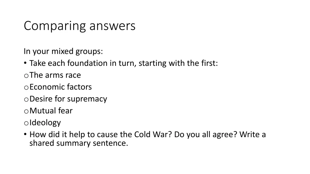 comparing answers