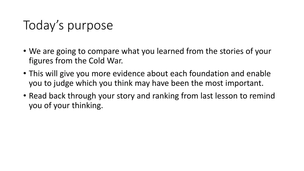 today s purpose