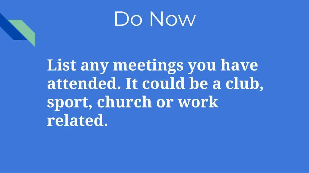 do now