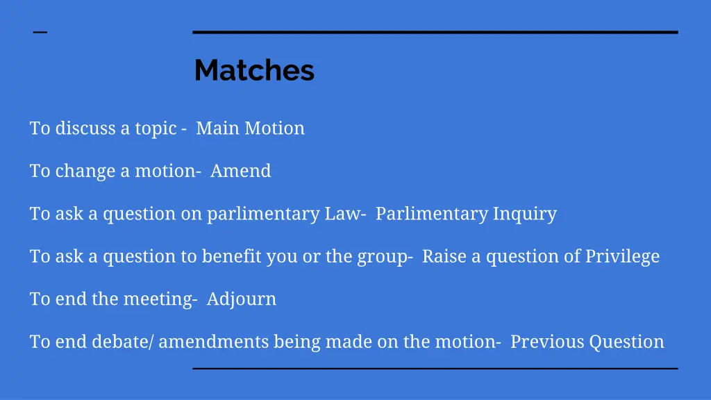 matches