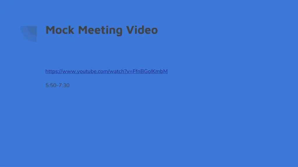 mock meeting video