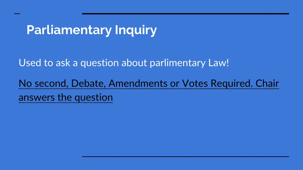 parliamentary inquiry