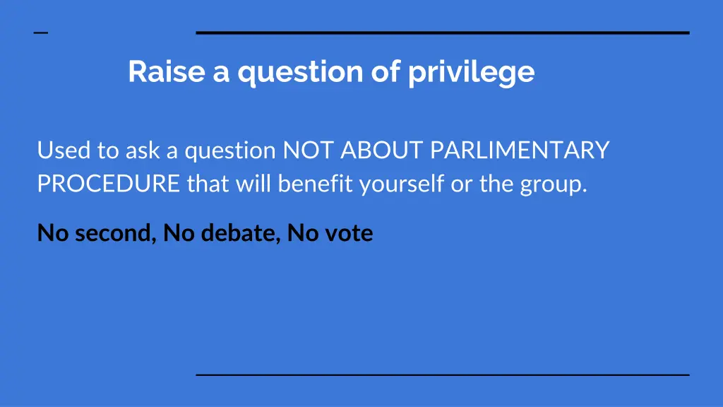 raise a question of privilege