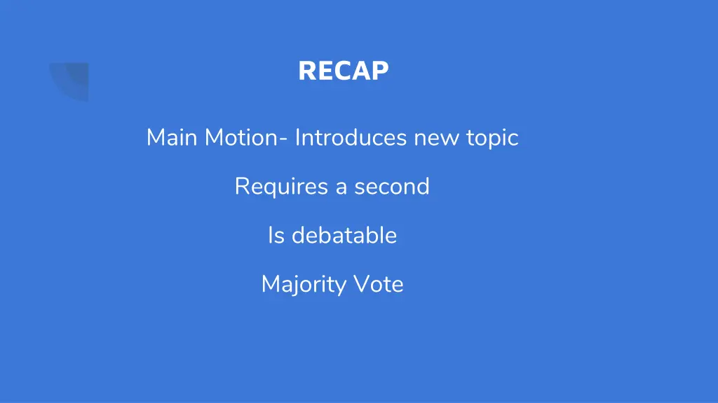 recap